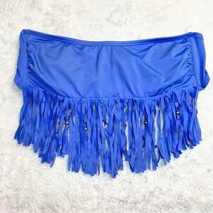 Candie's Swim Blue Fringe Bandeau Bikini Swim Top Size Small